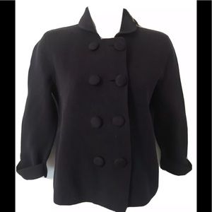 J Crew Navy Sweater Cardigan Double Breasted Cropped Belted New Size Sm (G18)